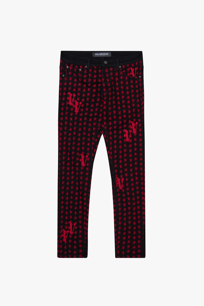 ASTERISK" BLACK / RED SKINNY