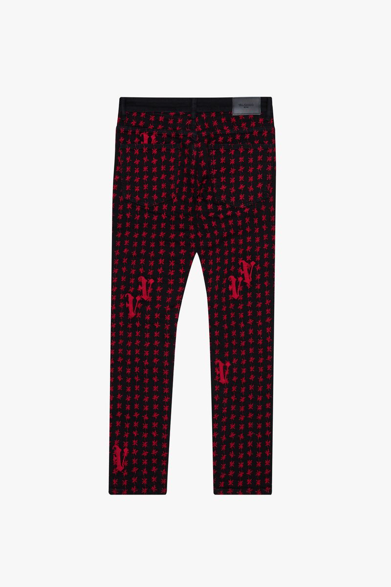 ASTERISK" BLACK / RED SKINNY