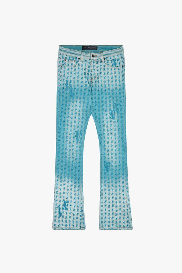 "ASTERISK" LT.BLUE/BLUE STACKED FLARE