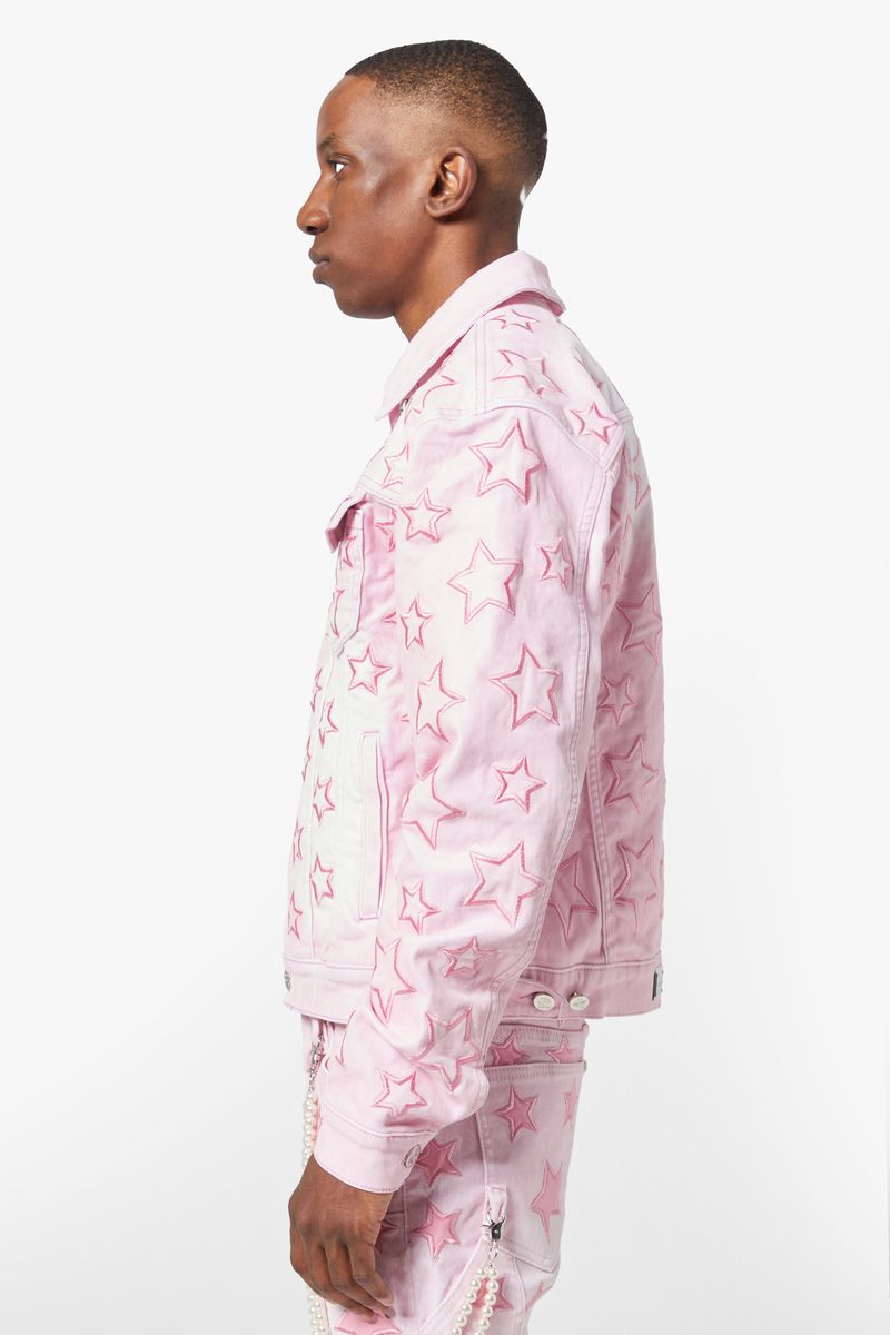 French Rose Stars Denim Jacket
