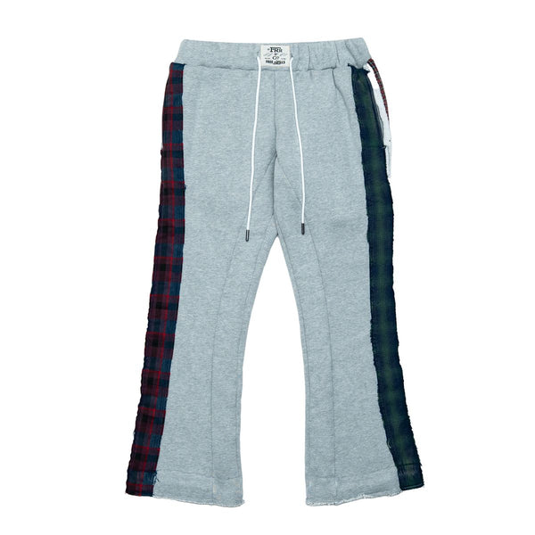MULTI FLANNEL FLARE SWEATPANTS
